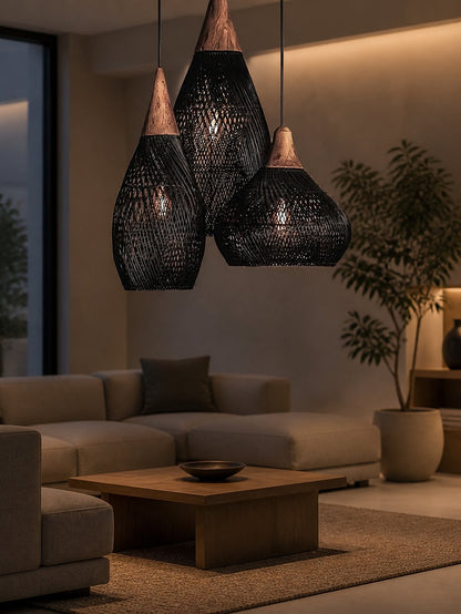 Harp Braided Rattan Pendant Lamp