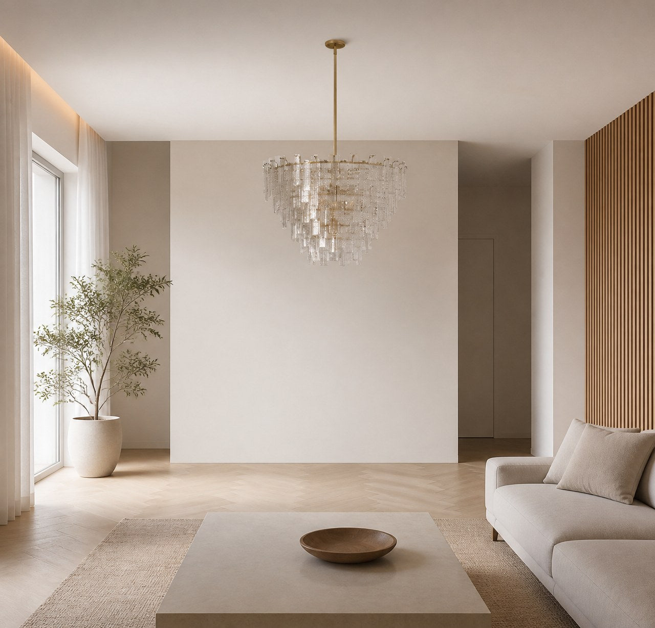 Lumvey Runder Kronleuchter – Vintage-inspirierter Metallrahmen mit gestuftem Glas für Esszimmer und Foyer