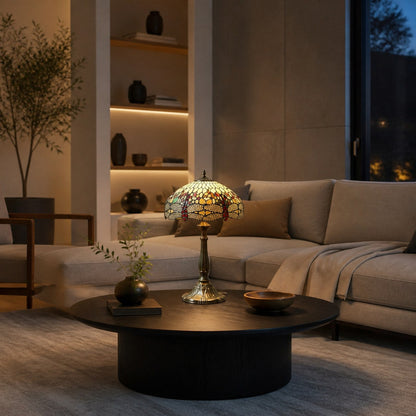 TF Harken Dekorative Juwelen-Tischleuchte - Atemberaubendes Glasdesign, perfekt für Schlafzimmer oder Wohnzimmer