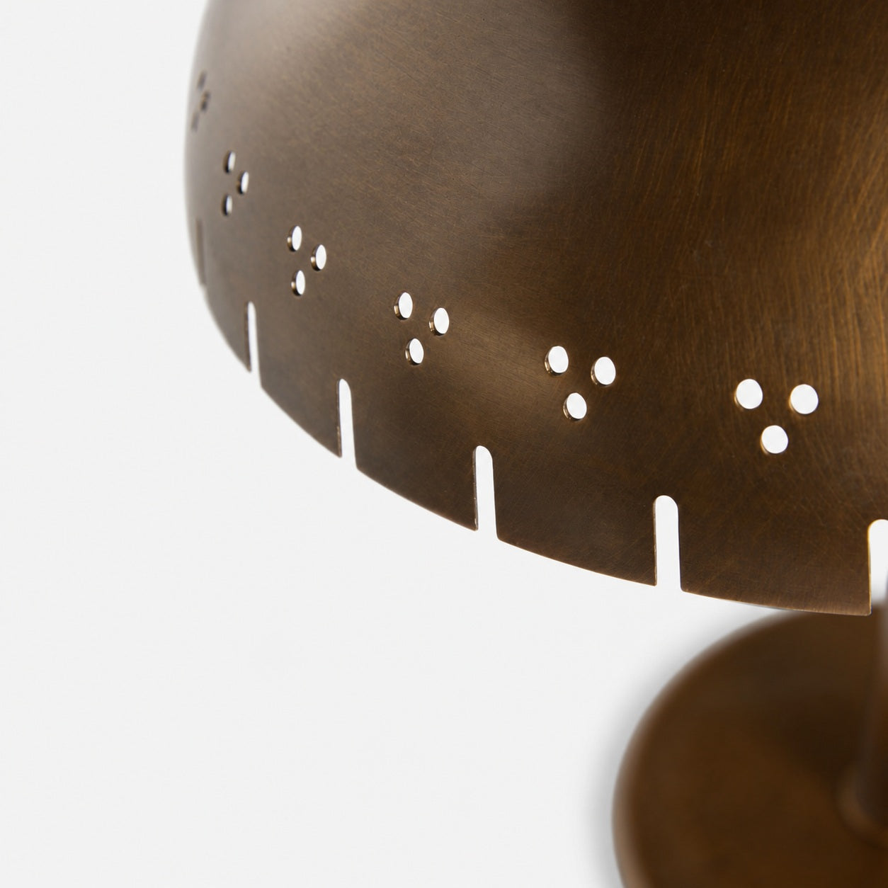 Lustrona Perforated Shade Brass Desk Lamp – Modern Vintage Accent Light
