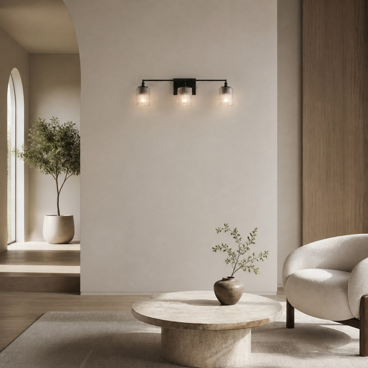 Lirra 3-Light Vanity Light Dimmable Glass Metal - Modern Design for Bathroom and Bedroom