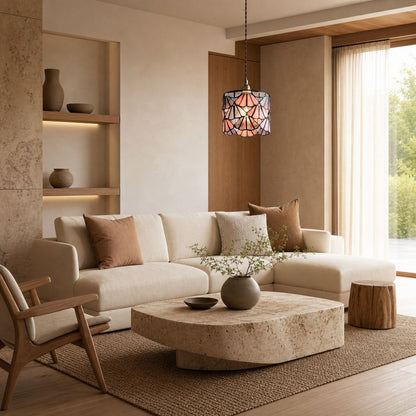 Vintagia Tiffany Inspired Pendant Light Fixture – Artistic Glass Shade Pendant for Dining Island and Entryway