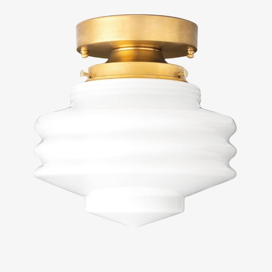Geotower Glass Art Deco Ceiling Light - Glass Globe - Elegant Home Fixture