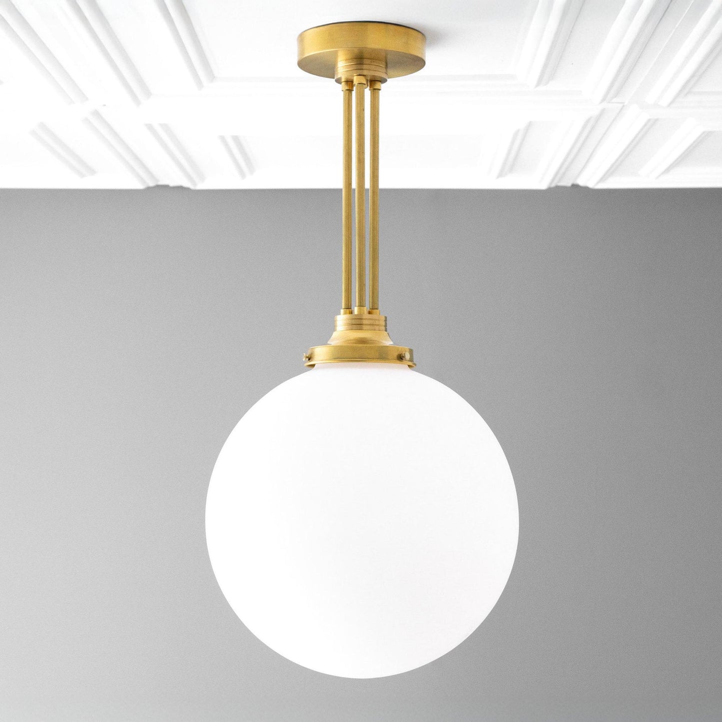 Glorica Glass Frosted Globe Pendant Light - Art Deco Hanging Light for Home