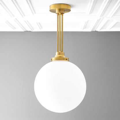 Glorica Glass Frosted Globe Pendant Light - Art Deco Hanging Light for Home