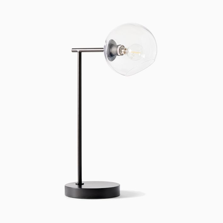 Brina Glass USB Table Lamp - Modern Bedside Desk Light with Style