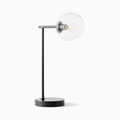 Brina Glass USB Table Lamp - Modern Bedside Desk Light with Style