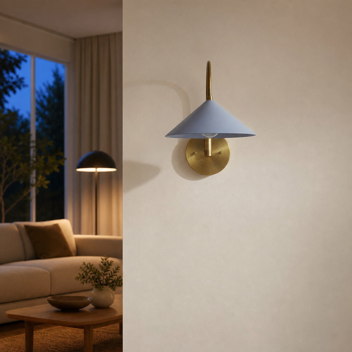 Curva Metall-Wandleuchte im Vintage-Stil – eleganter kegelförmiger Lampenschirm für Schlafzimmer