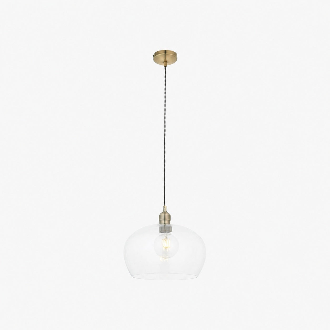 Clarione Height-Adjustable Glass Pendant Light - Classic Art Deco Light