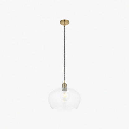 Clarione Height-Adjustable Glass Pendant Light - Classic Art Deco Light