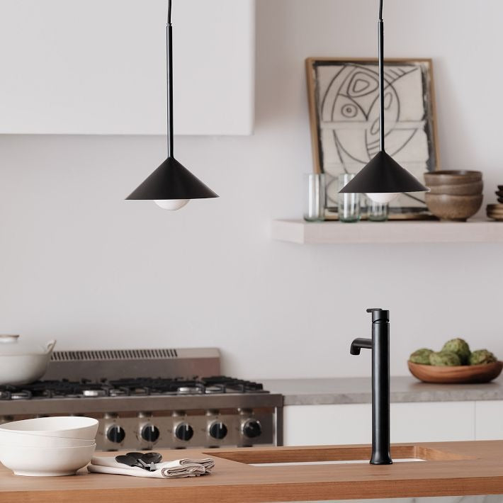 Brivana Adjustable Pendant – Mid-Century Cone Light for Kitchen & Dining