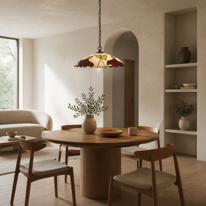 TF Botanica Floral Glass Pendant Light – Vintage Pendant Fixture for Open Plan Spaces