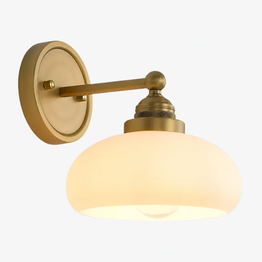Riven Wall Lamp - Vintage Industrial Milk White Glass Shade for Indoor