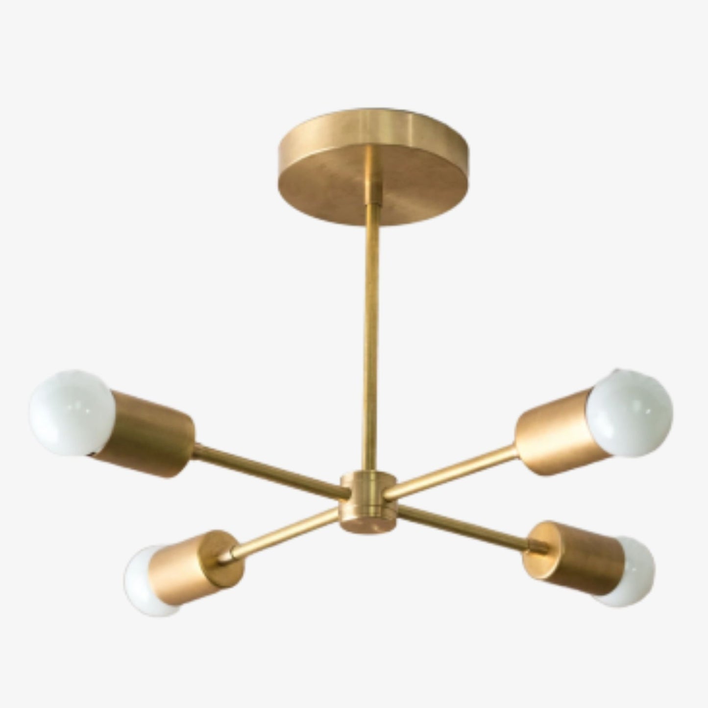 Mobilux Line Mid Century Gold Sputnik Chandelier - Geometric Brass Fixture