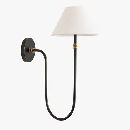 Calin Klassische Wandleuchte aus Metall mit Leinenlampenschirm - Elegante Akzentbeleuchtung für Flur und Wohnzimmer