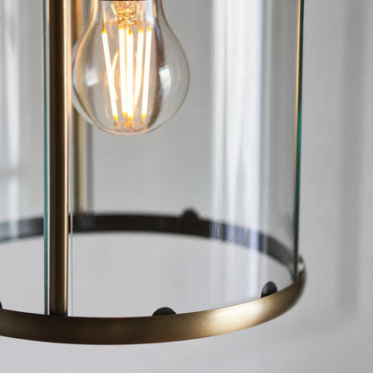 Luxvana Bell Shaped Glass Pendant Light - Industrial Metal Lantern Design Fixture for Kitchen