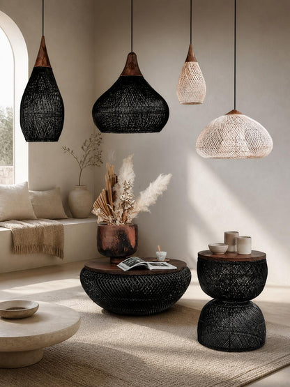 Harp Braided Rattan Pendant Lamp