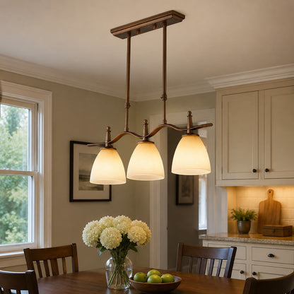 Vintage Linear Glass Pendant Fixture
