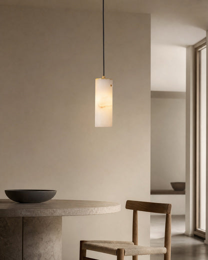 Nula Vertical Alabaster Pendant Light
