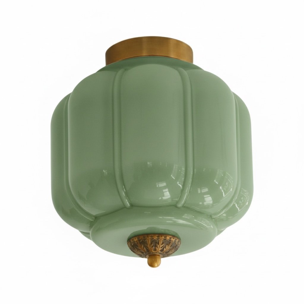 Vintage Eloise Milk Glass Flush Mount Ceiling Light - Vintage Charm Soft Glow