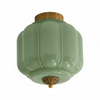 Vintage Eloise Milk Glass Flush Mount Ceiling Light - Vintage Charm Soft Glow