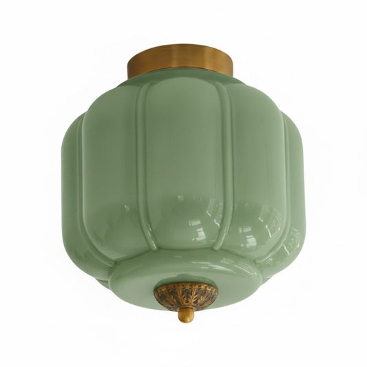 Vintage Eloise Milk Glass Flush Mount Ceiling Light - Vintage Charm Soft Glow