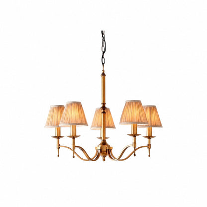 Tela Timeless Classic Elegant Multi Arm Stanford Chandelier - Metal Fabric Lighting for Living Room