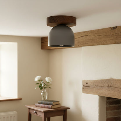 Metio Dome Ceiling Light Minimalist Wood Design for Bedrooms & Hallways