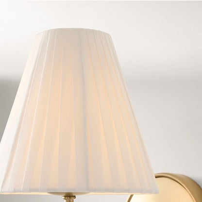 Fibura Contemporary Metal Sconce with Soft Linen Shade Subtle Silhouette for Living Rooms and Corridors