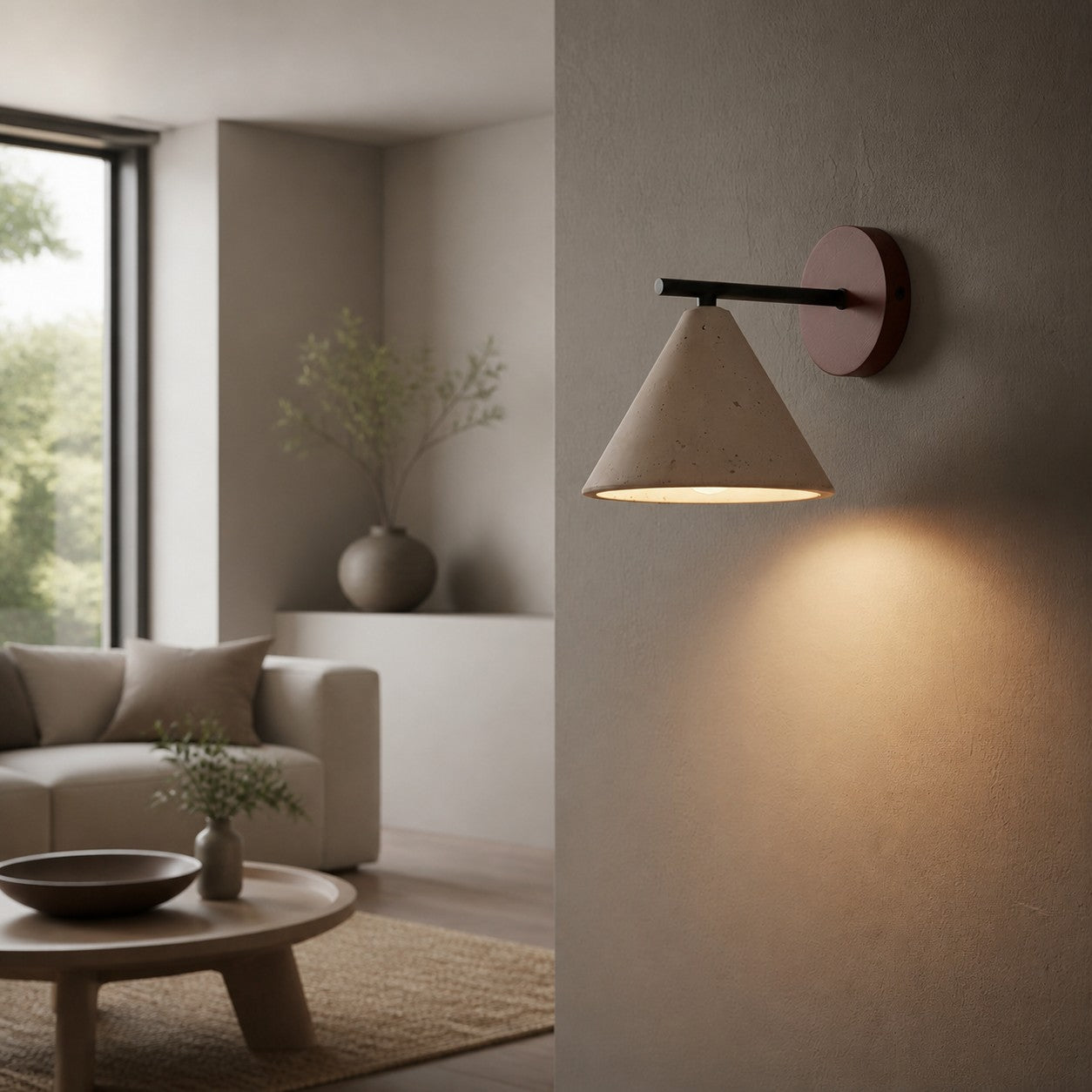 Travira Wall Light Natural Travertine Texture Accent – Modern Wall Light for Hallways and Bathrooms