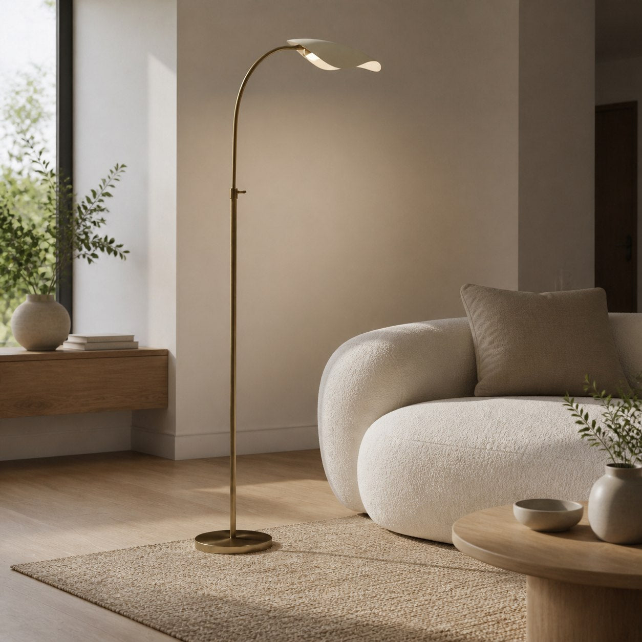 Shella Artistic Floor Light – Elegant Arched Design for Bedroom or Living Room