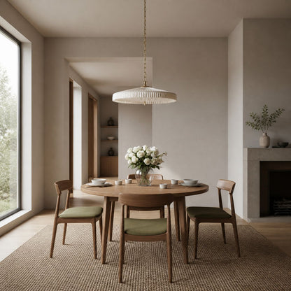 Savara Pleated Shade Pendant - Modern Silk-Inspired Hanging Light for Dining