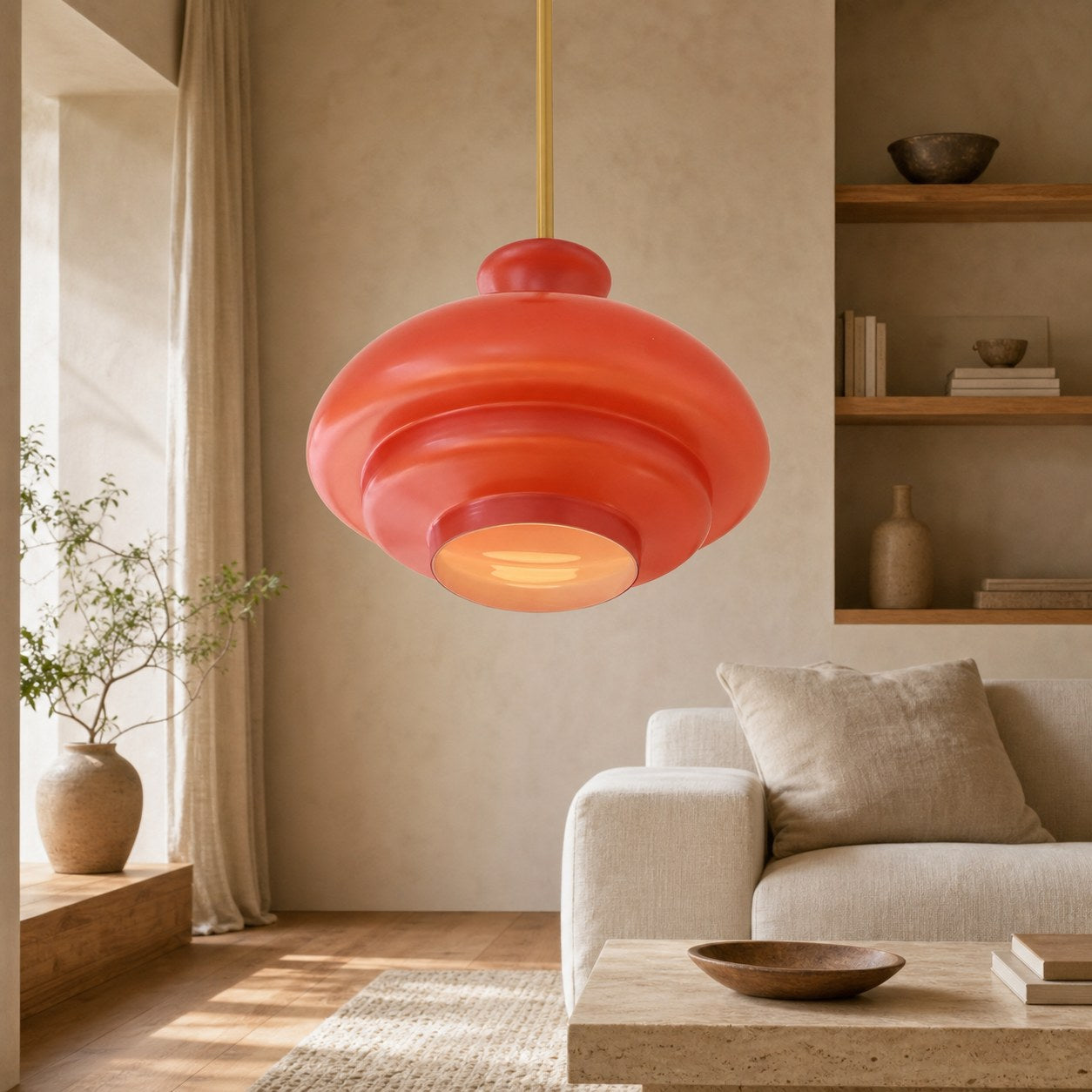 HaloVita Decorative Pendant Lamp – Minimalist Metal and Glass Pendant for Living Areas