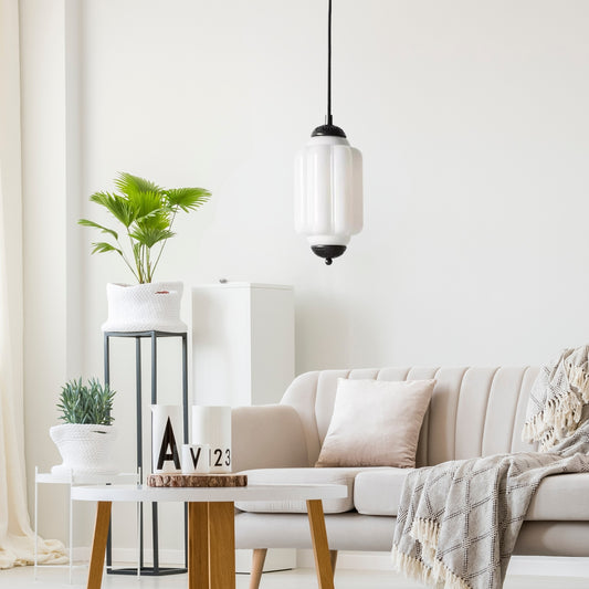 Eloise Petite Pendant Light - Vintage Milk Glass Lamp