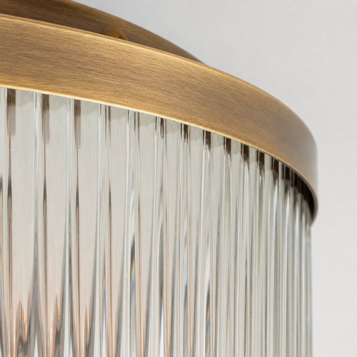 Bravira Flush Mount Ceiling Light - Ribbed & Bubbled Glass Metal Light