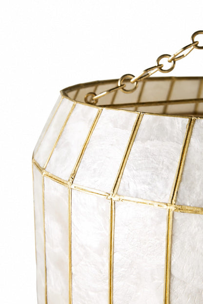 Lumica Capiz Facetten-Pendelleuchte – Elegantes natürliches Muscheldesign
