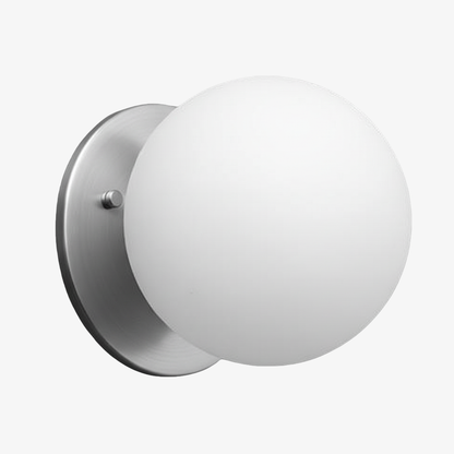 Glorica Glass Brass Wall Sconce - Frosted Globe Classic Light For Warm Ambiance