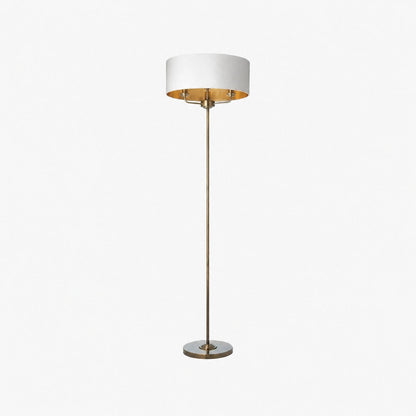 Tela Drum Shade Floor Lamp - Contemporary Fabric Standing Lamp for Home Office