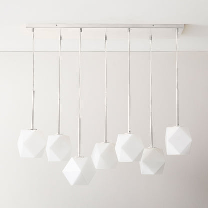 Talvior Luminous Geometric 7-Light Faceted Glass Chandelier
