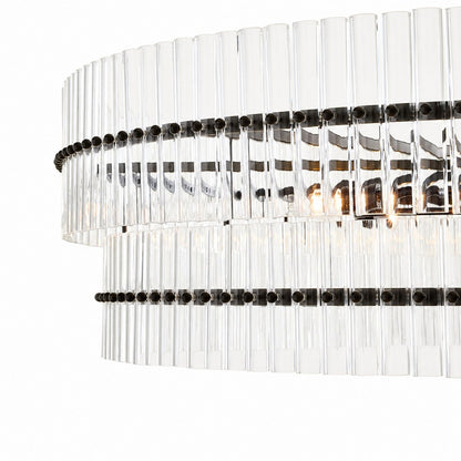 Lumora Kristall-Pendelleuchte – Elegantes Trommelmessing und geschliffenes Glas