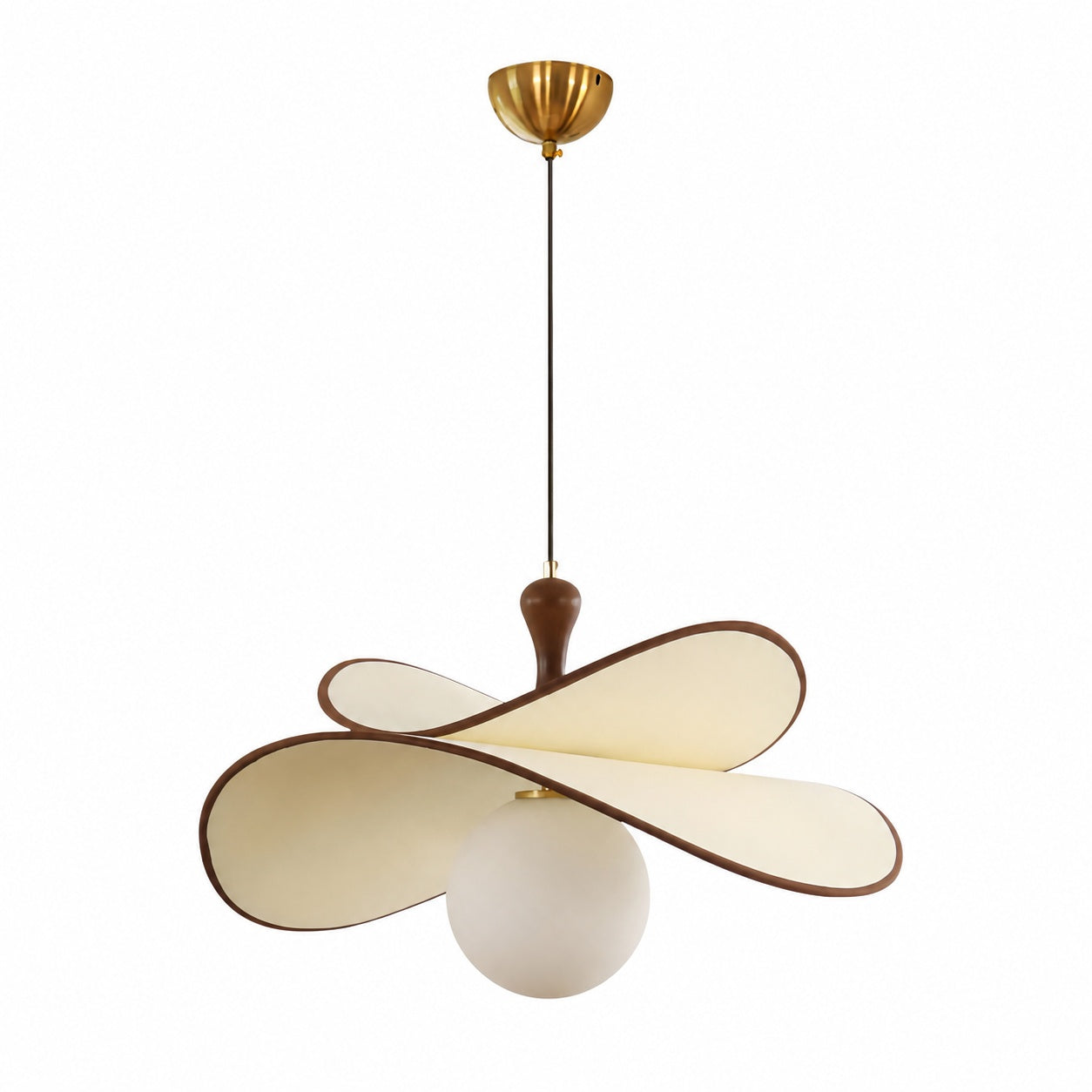 Orrise Floating Glass Globe Pendant with Metal Accents - Modern Minimalist lights for Kitchen and Dining Rooms