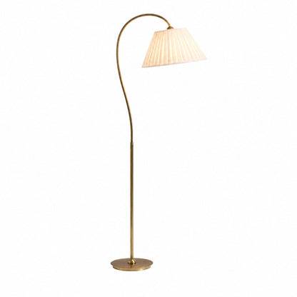 Luvora Moderne Farmhouse - Stehlampe mit strukturiertem Leinen - Plissee für gemütliche Lichtzonen