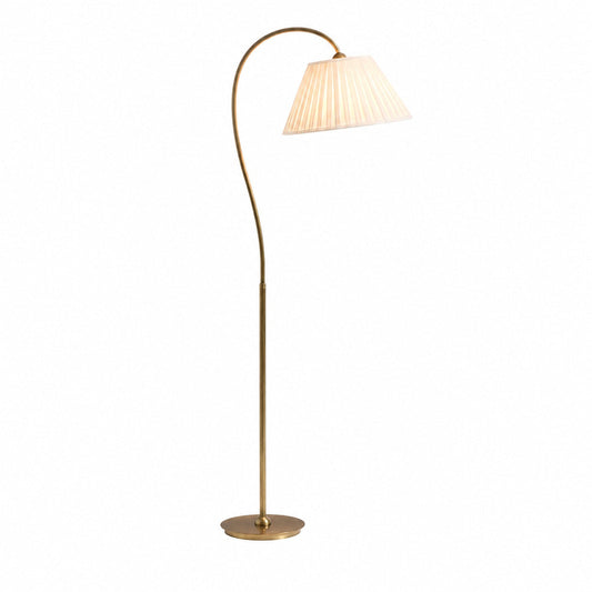 Luvora Moderne Farmhouse - Stehlampe mit strukturiertem Leinen - Plissee für gemütliche Lichtzonen