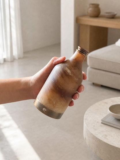 Wine Bottle Alabaster Table Lamp (Built-in Battery)