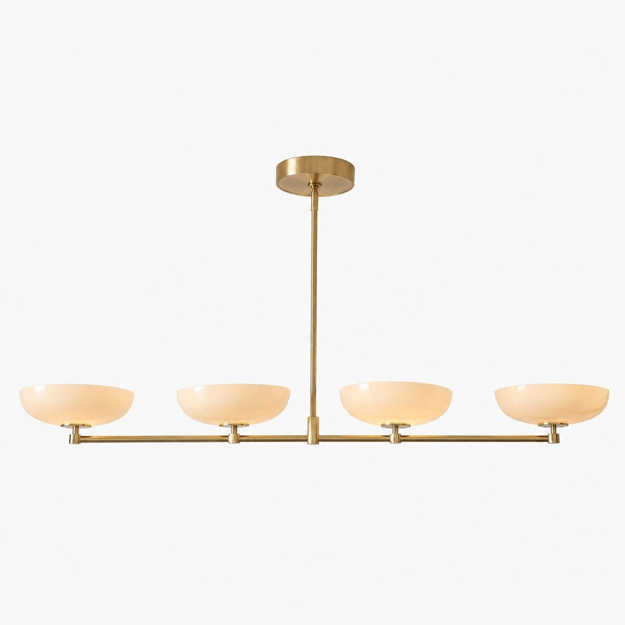 Vega Glas-Kronleuchter im Mid-Century-Modern-Stil mit Glasschirmen für Esszimmer und Kücheninsel