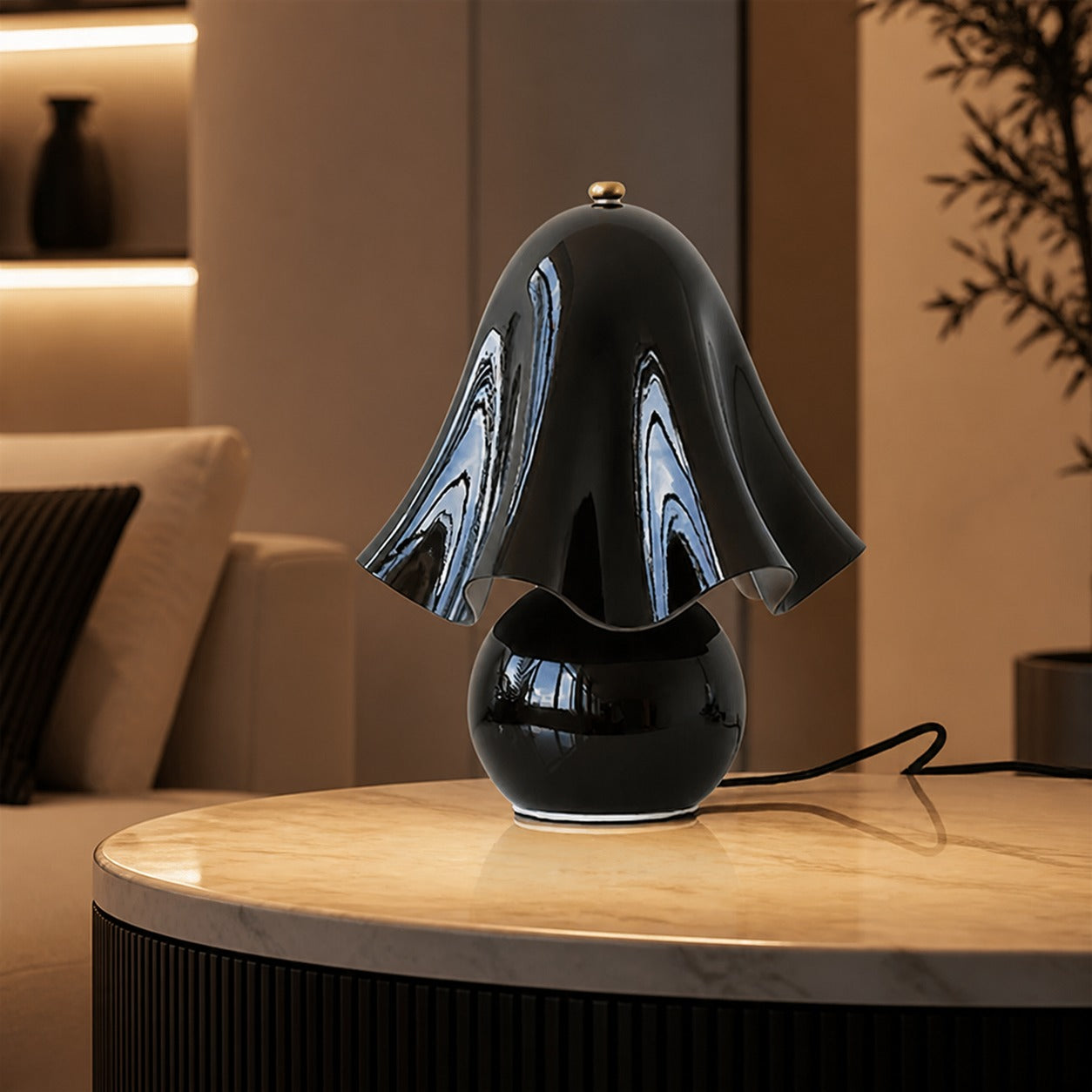 Bellina Decorative Table Lamp - Sculptural Bell Flower Shape