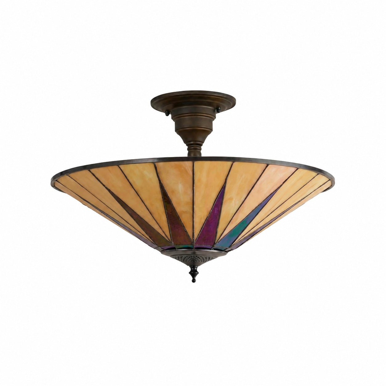 TF Dark Star Tiffany Ceiling Lamp – Stained Glass Star Design for Dining or Hall