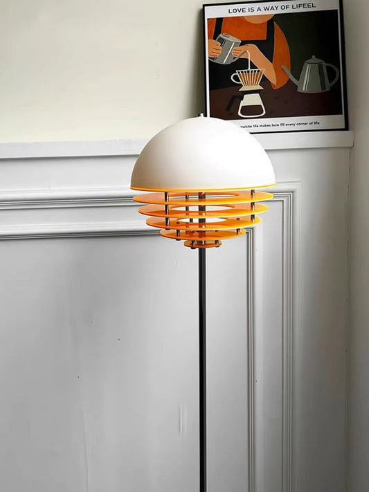 Orange Bauhaus Sunset Glas Stehlampe