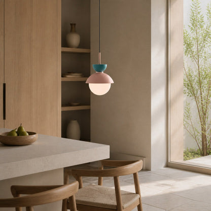 Frovela Nordic Macaroon Pendant Lamp with Globe Design – Aluminum Lighting for Bedroom or Living Room