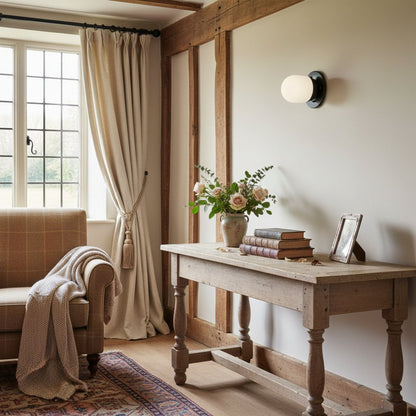 Opalume Glass Flush Mount Ceiling and Wall Light - Art Deco Small Globe Fixture